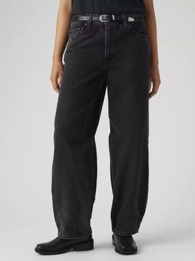 Levi's Premium Baggy Dad Women's Jeans Faded Black Wash Size 33